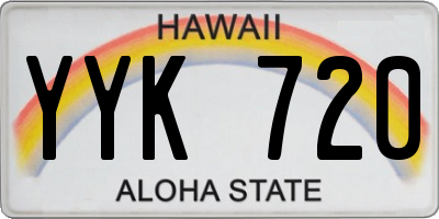 HI license plate YYK720