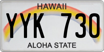HI license plate YYK730