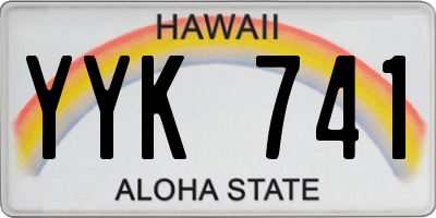 HI license plate YYK741
