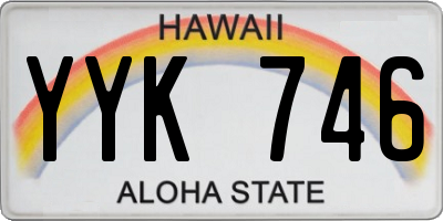 HI license plate YYK746