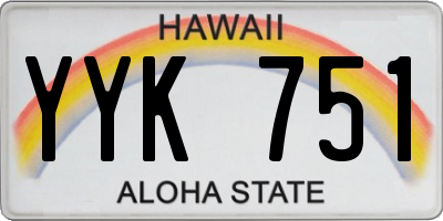 HI license plate YYK751