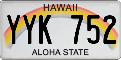HI license plate YYK752