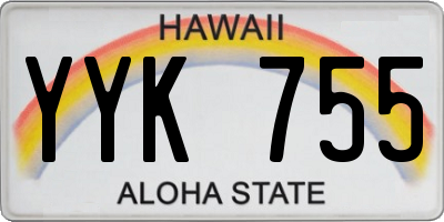 HI license plate YYK755