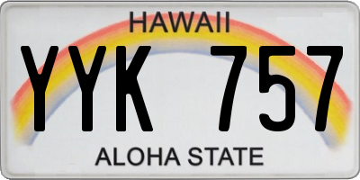 HI license plate YYK757