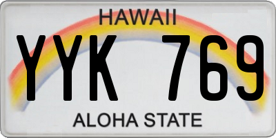 HI license plate YYK769