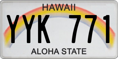 HI license plate YYK771
