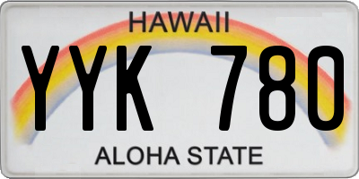 HI license plate YYK780