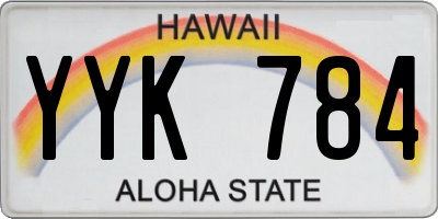 HI license plate YYK784