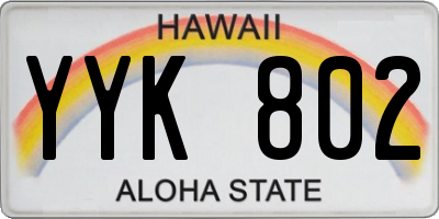 HI license plate YYK802