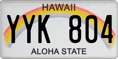 HI license plate YYK804