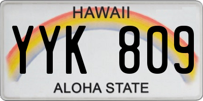 HI license plate YYK809