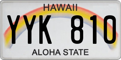 HI license plate YYK810