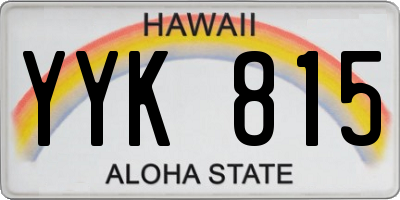 HI license plate YYK815
