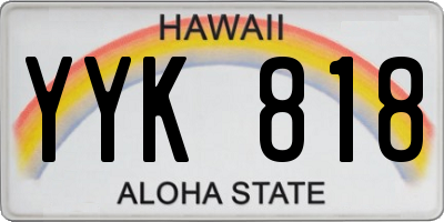 HI license plate YYK818