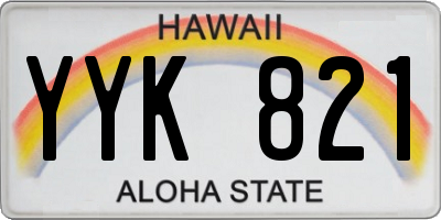 HI license plate YYK821
