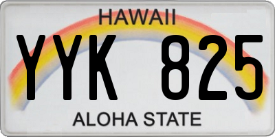 HI license plate YYK825