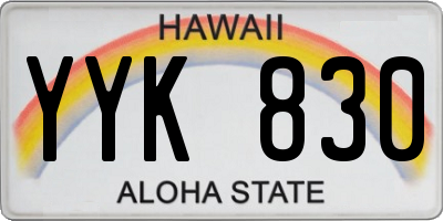 HI license plate YYK830