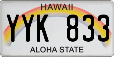 HI license plate YYK833