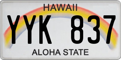 HI license plate YYK837