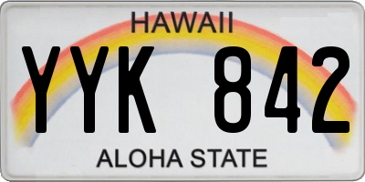 HI license plate YYK842