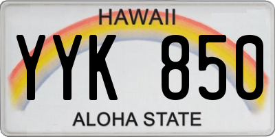 HI license plate YYK850