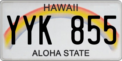 HI license plate YYK855