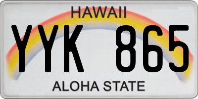 HI license plate YYK865