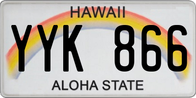 HI license plate YYK866