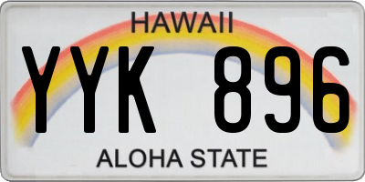HI license plate YYK896