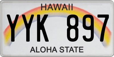 HI license plate YYK897