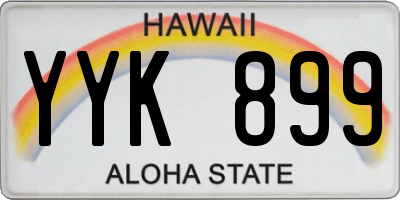 HI license plate YYK899