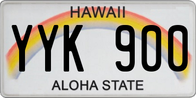 HI license plate YYK900