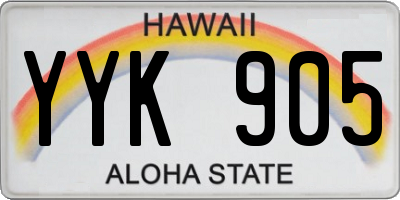 HI license plate YYK905