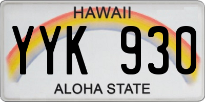 HI license plate YYK930