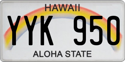 HI license plate YYK950