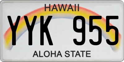HI license plate YYK955