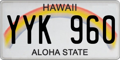 HI license plate YYK960