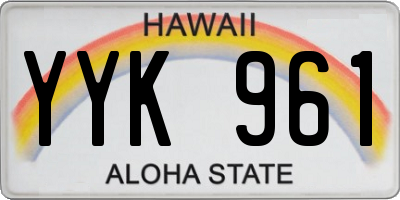 HI license plate YYK961