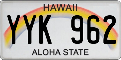 HI license plate YYK962