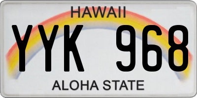 HI license plate YYK968