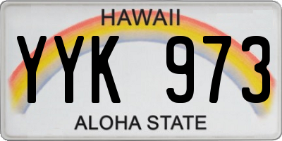 HI license plate YYK973