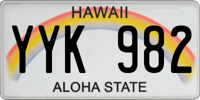 HI license plate YYK982