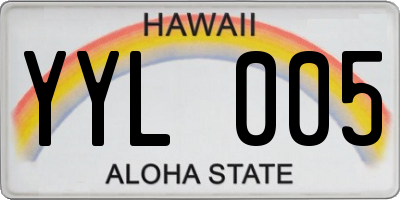 HI license plate YYL005