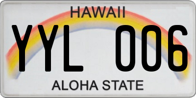 HI license plate YYL006