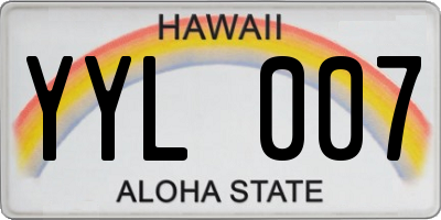 HI license plate YYL007