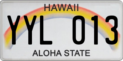 HI license plate YYL013