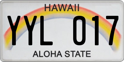 HI license plate YYL017