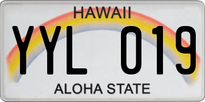 HI license plate YYL019