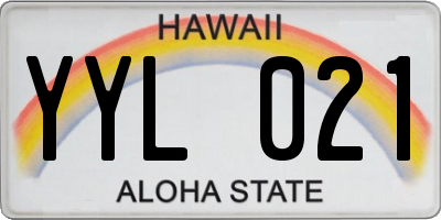 HI license plate YYL021