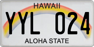 HI license plate YYL024